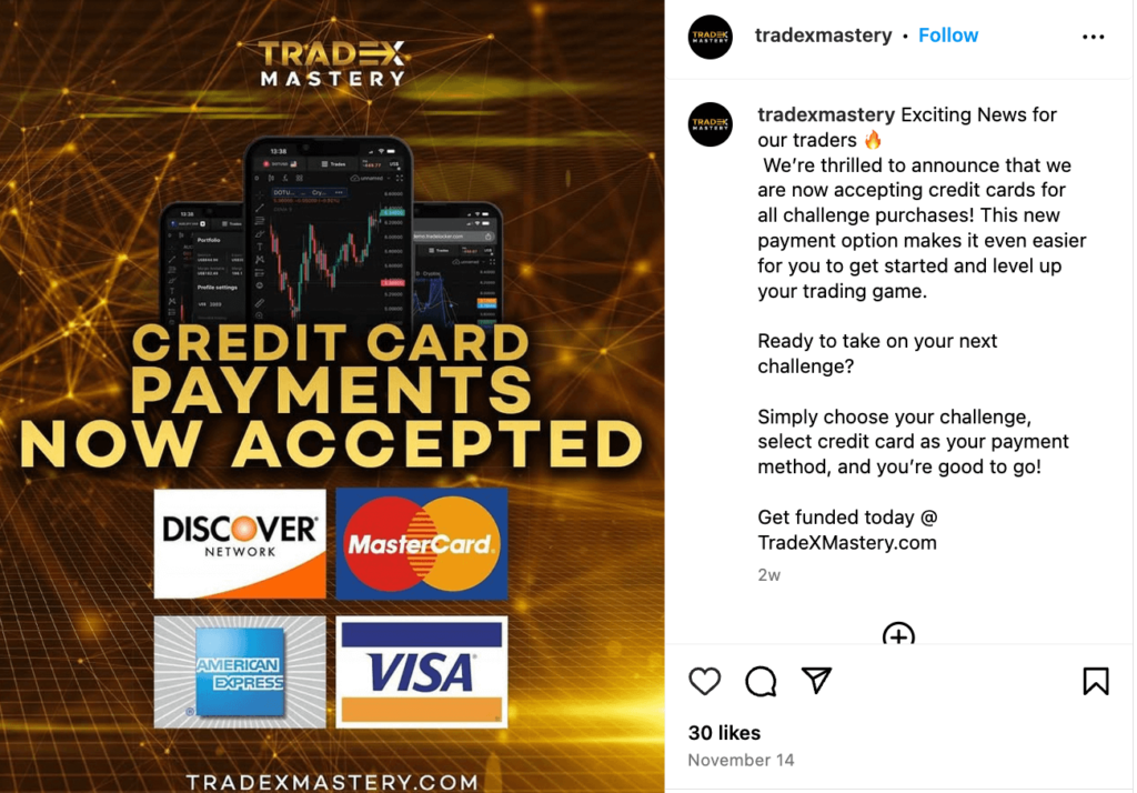 Payment Methods TradeXMastery